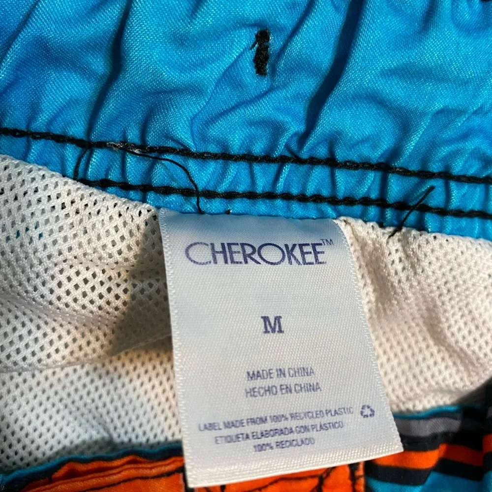 Cherokee Multicolor Striped Swim Shorts Trunks and rash guard 8 Medium